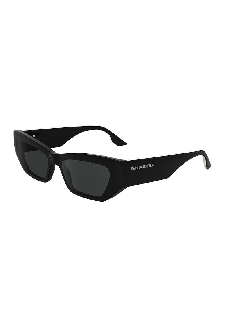 Ochelari de soare unisex dreptunghiulari - Negru/Argintiu