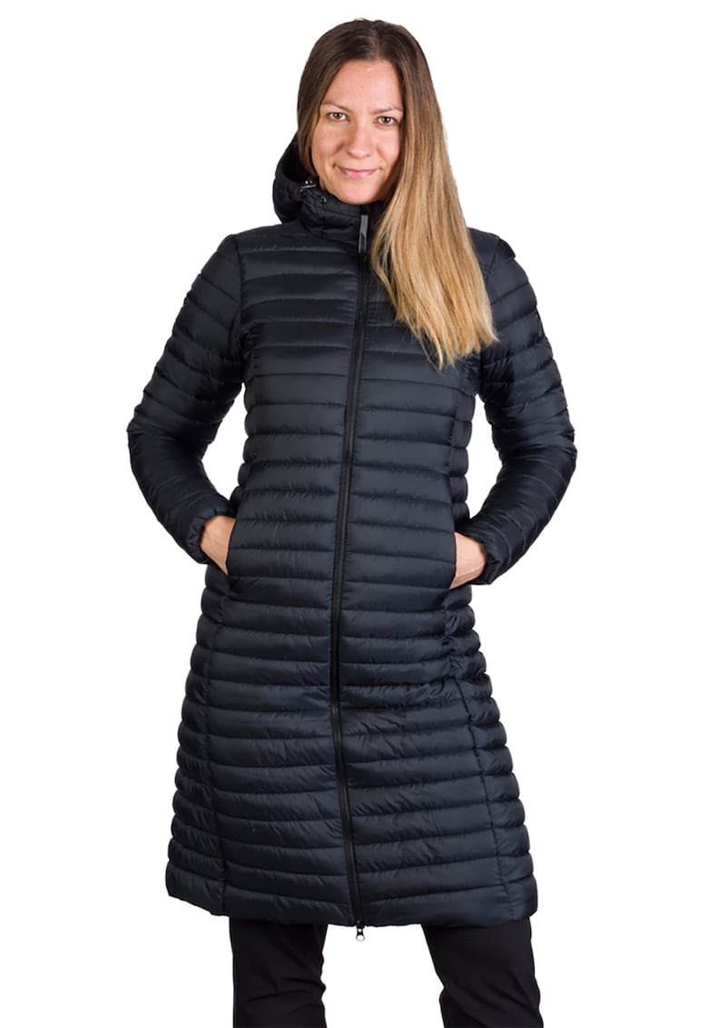 Geaca lunga matlasata cu buzunare cu fermoar Bobbie