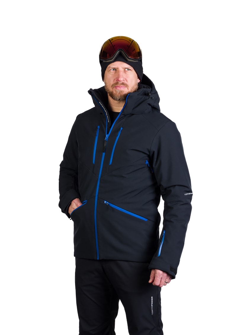 Geaca cu buzunare cu fermoar pentru schi - Negru/Albastru