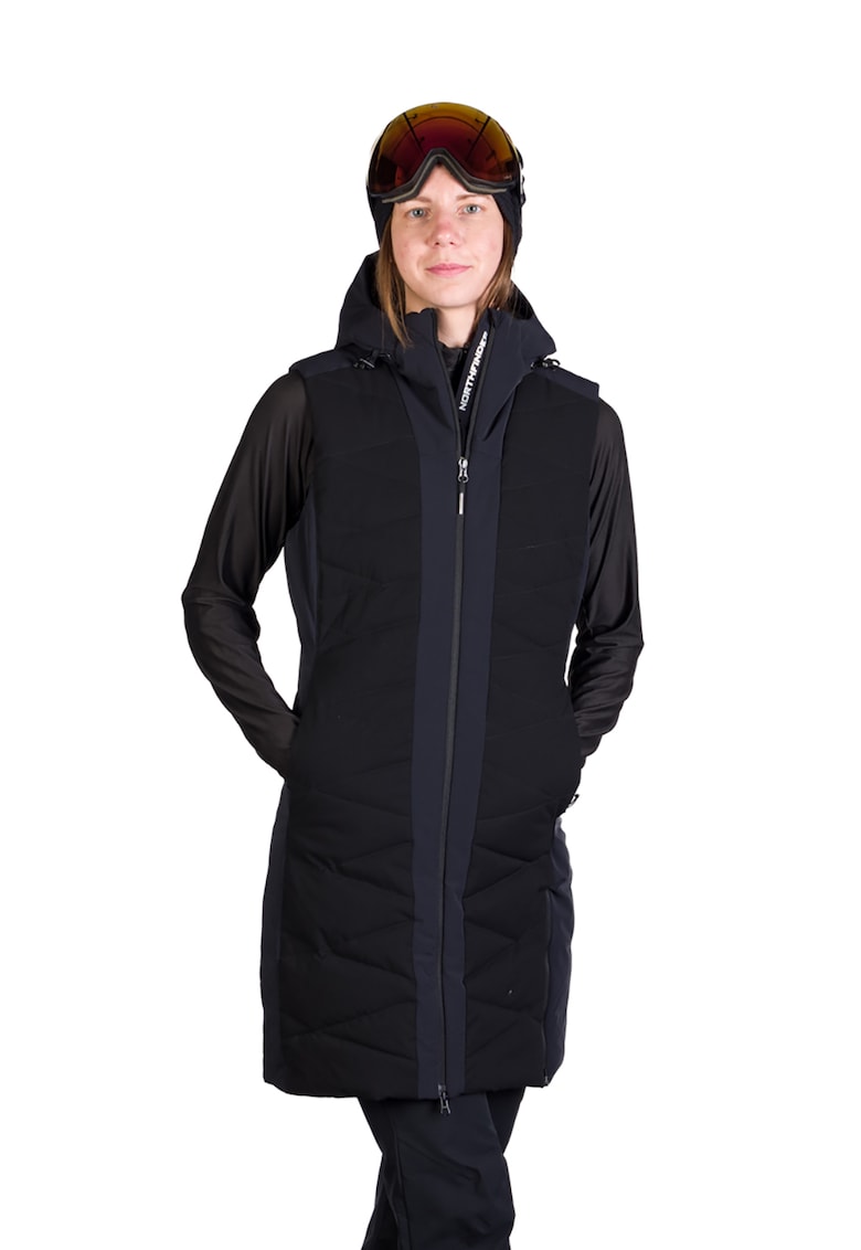 Vesta lunga cu gluga pentru schi