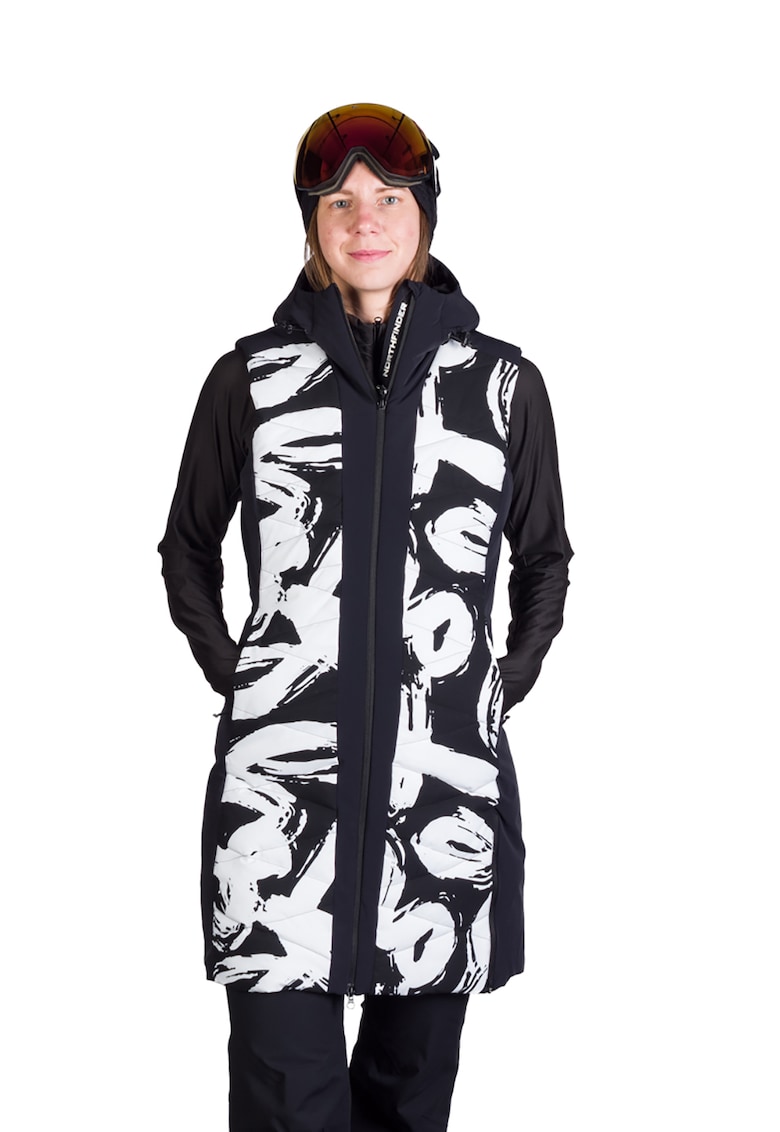 Vesta lunga cu gluga pentru schi