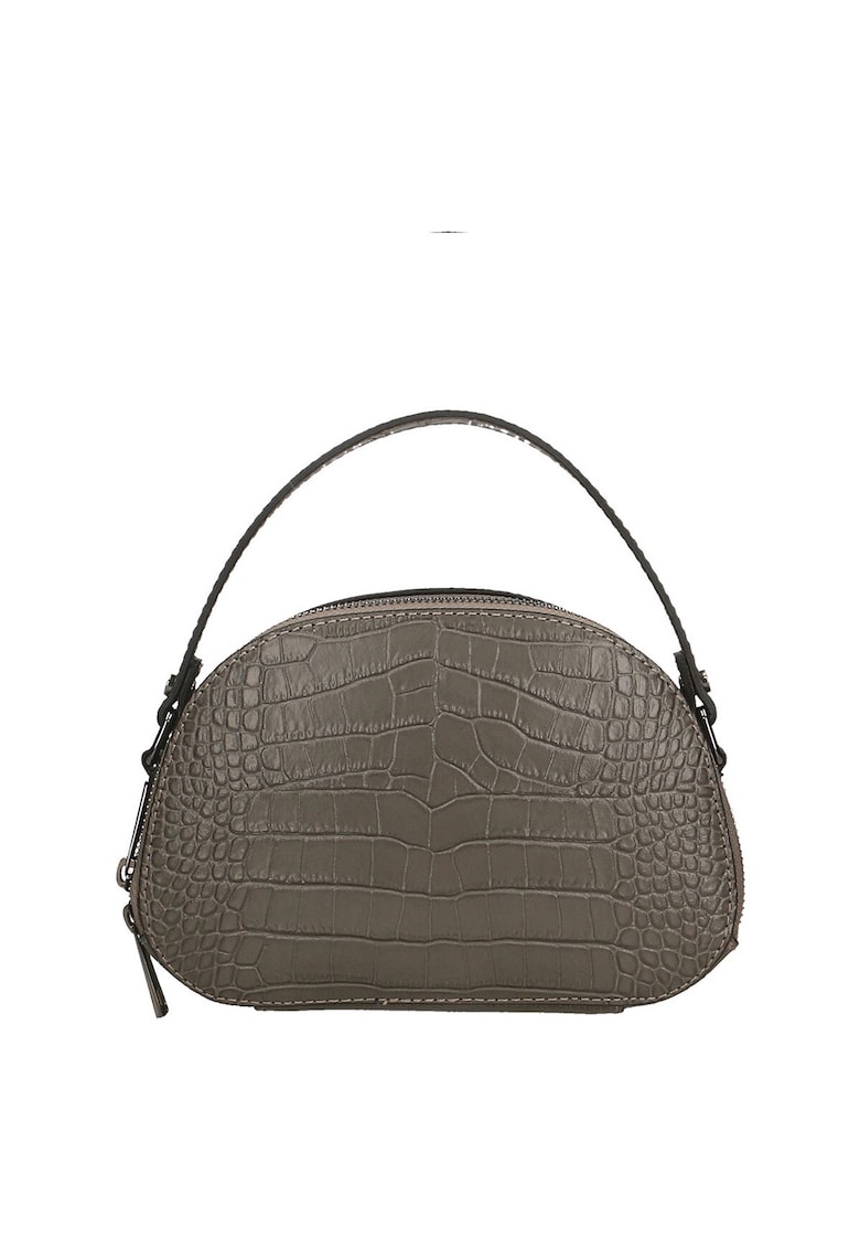 Geanta crossbody de piele cu aspect de piele de crocodil