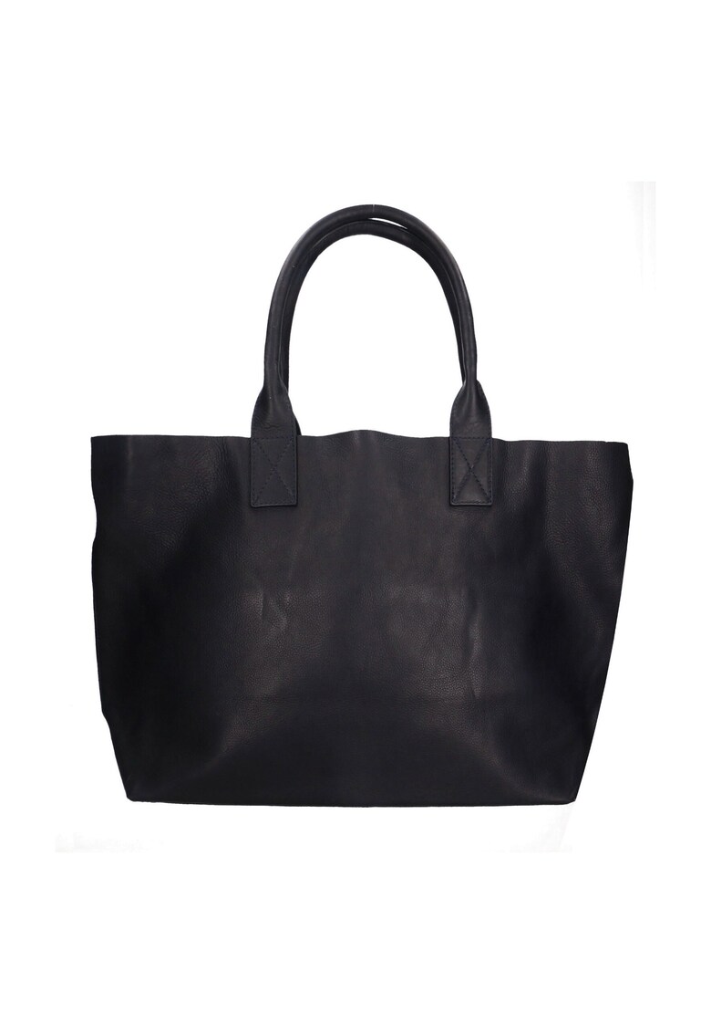 Geanta shopper cu inchidere cu capsa magnetica - Albastru inchis