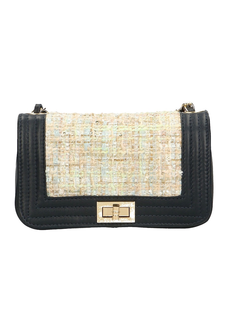 Geanta crossbody cu inchidere cu sistem metalic - Albastru