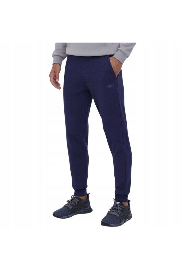 Pantaloni de trening din bumbac pentru barbati Bleumarin