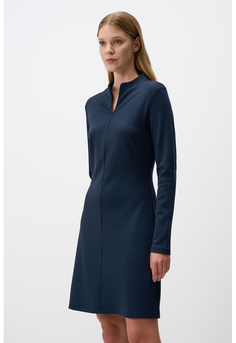 Rochie scurta evazata cu fermoar pe decolteu