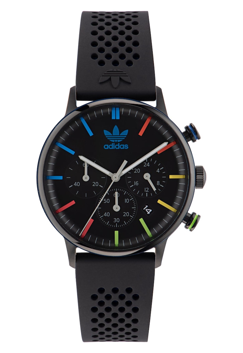 Ceas barbatesc CODE ONE CHRONO - curea silicon neagra - carcasa inox - rezistenta la apa 5 ATM