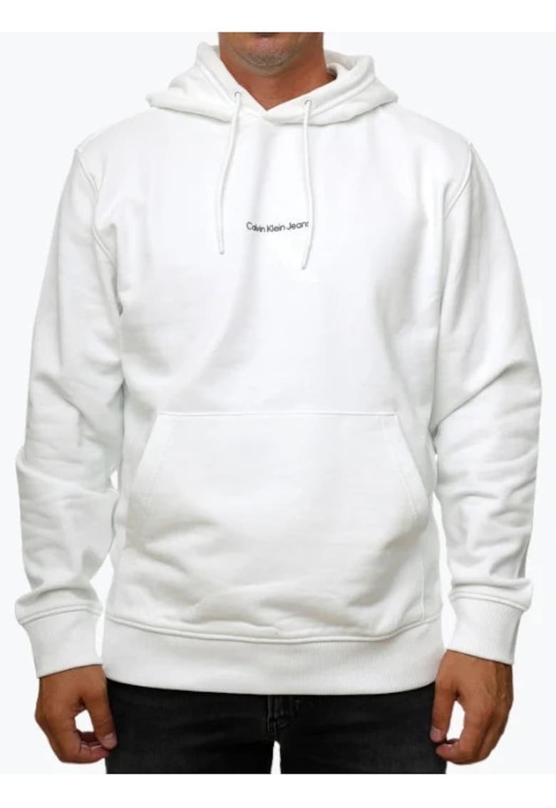 Hanorac barbati Grid Monogram J30J325639 - croiala Regular Fit - Alb - Alb