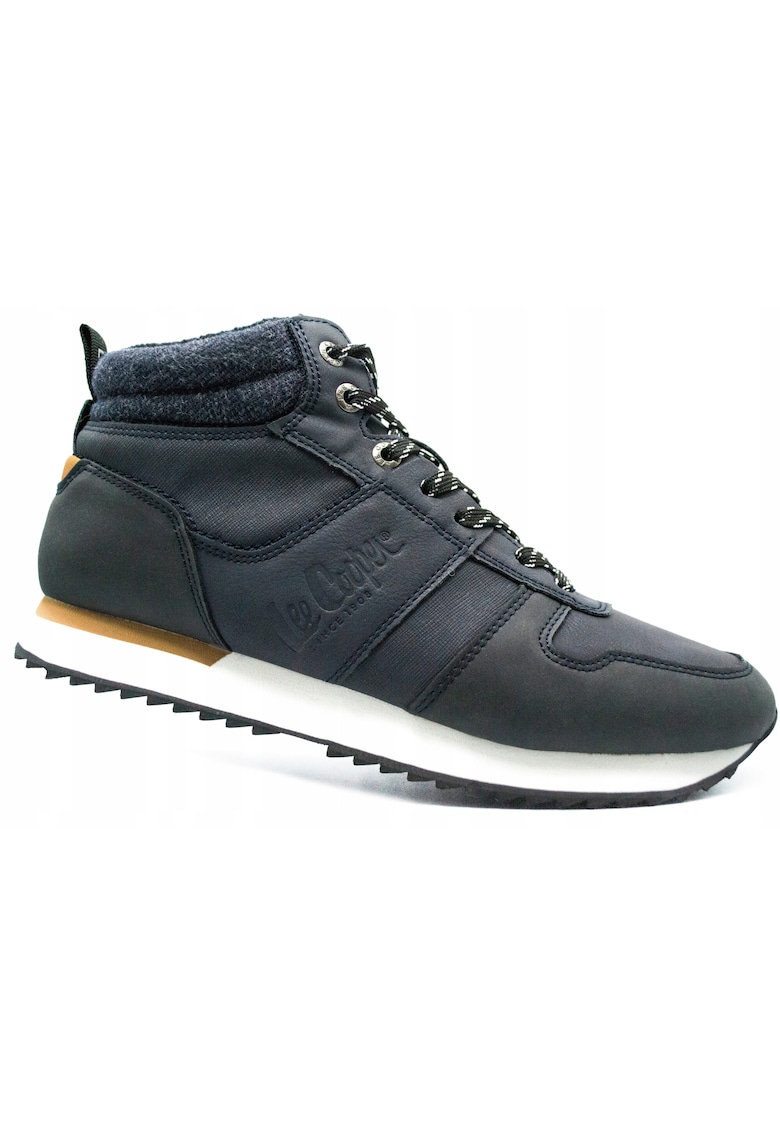 Pantofi sport barbatesti -  Marimea 42 (Brant:26.5cm) - inalte - piele ecologica - Talpa din cauciuc antiderapant TR - sireturi - Albastru marin