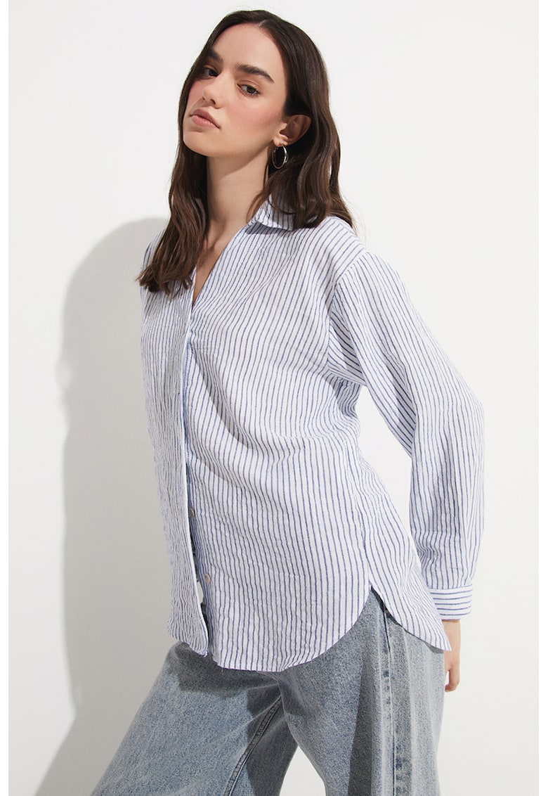 Camasa din bumbac cu model in dungi
