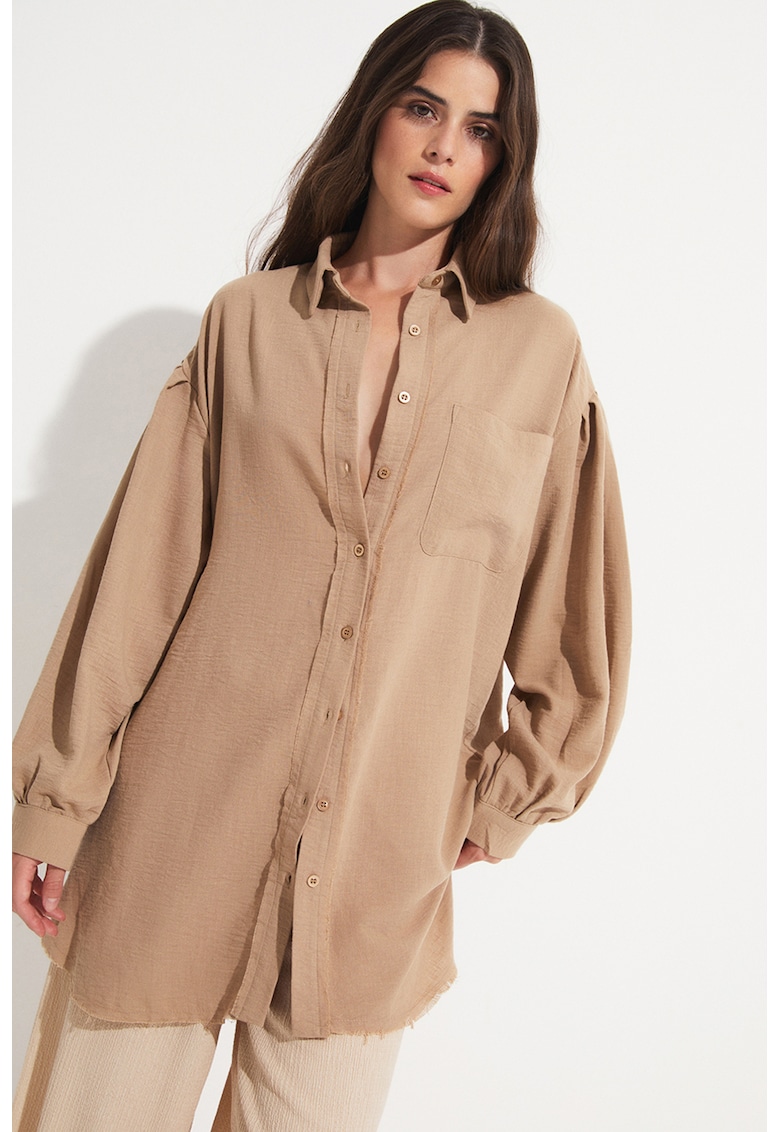 Camasa supradimensionata cu maneci cazute