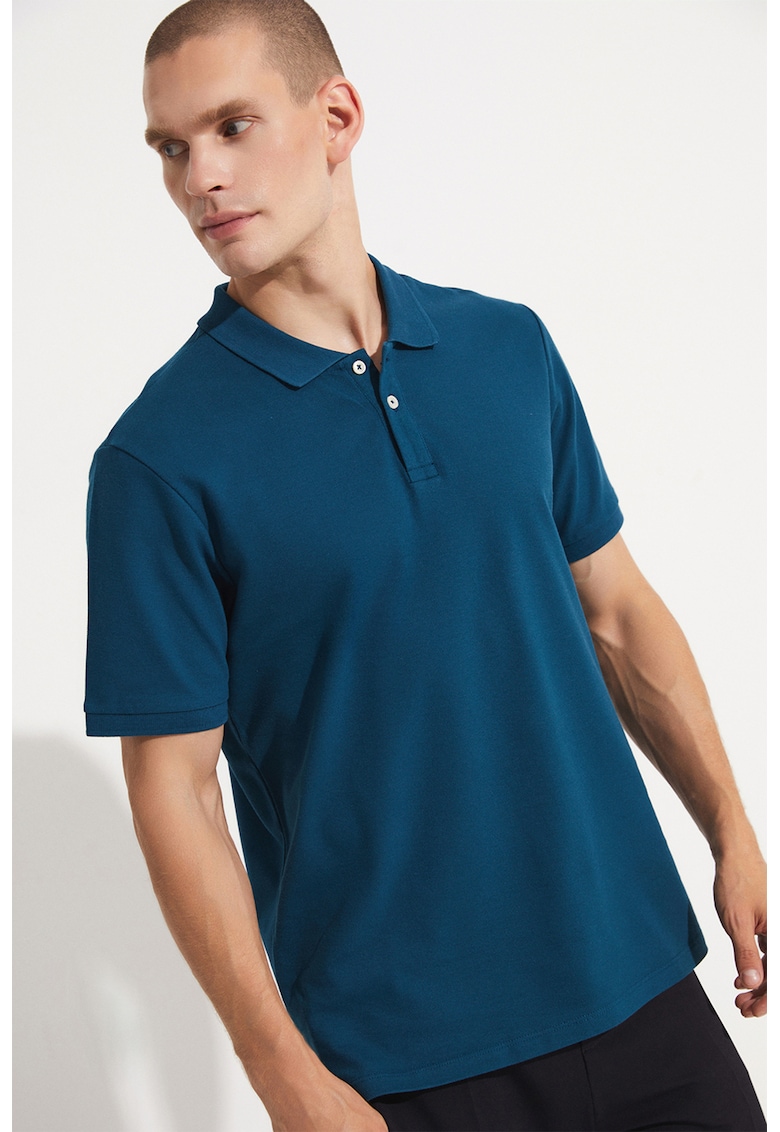 Tricou polo din bumbac pique