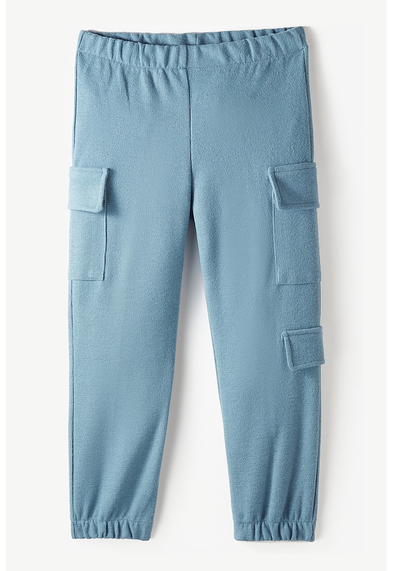 Pantaloni jogger uni cu buzunare aplicate