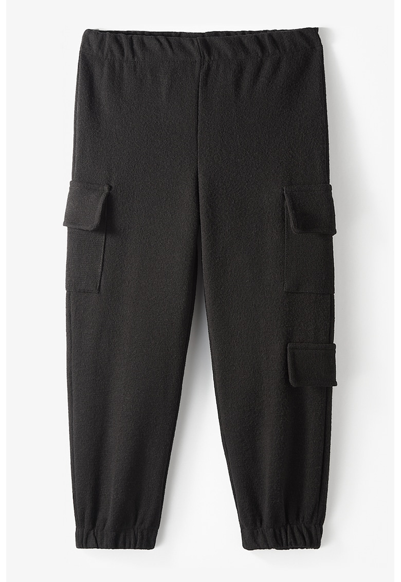 Pantaloni jogger uni cu buzunare aplicate