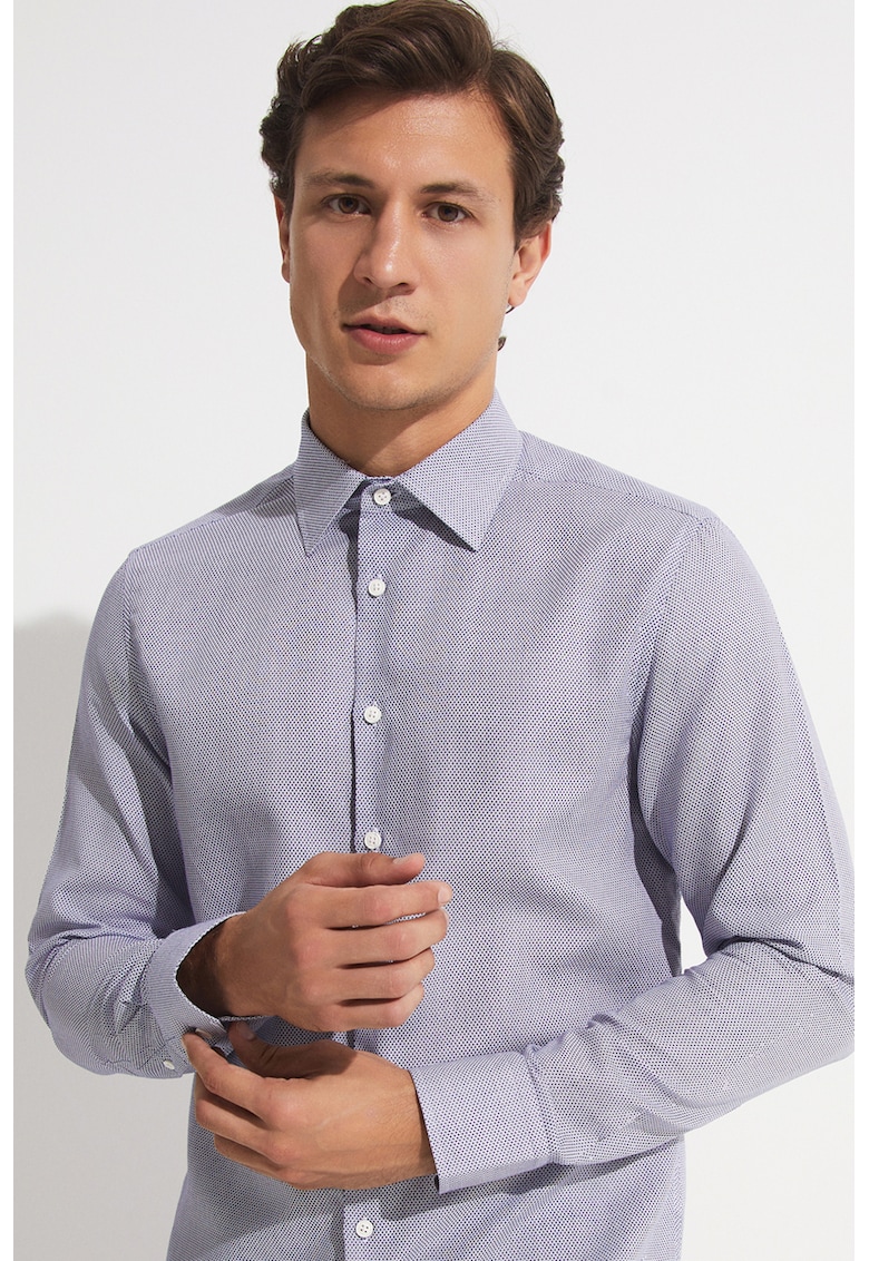 Camasa din amestec de lyocell si imprimeu discret Camasa din amestec de lyocell si imprimeu discret