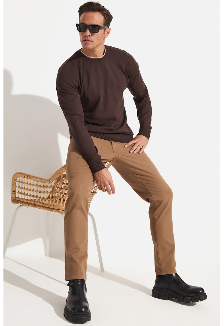 Pantaloni slim fit din amestec de bumbac