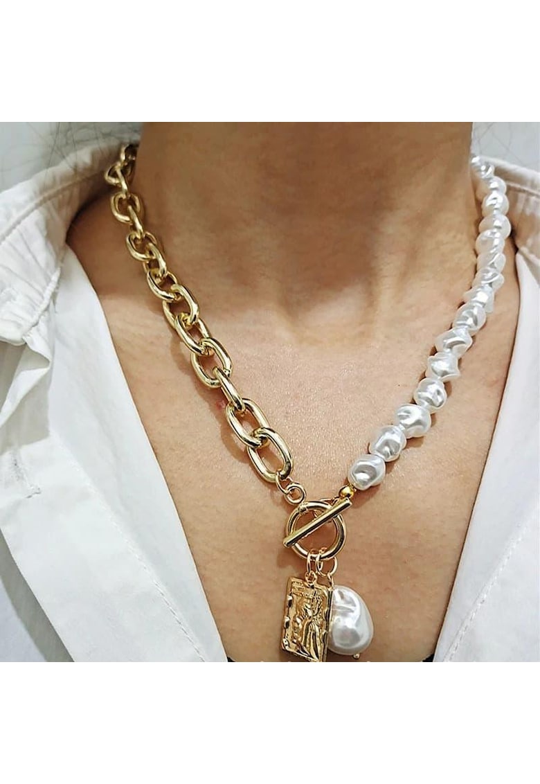 Colier cu perle - auriu - Linny C16