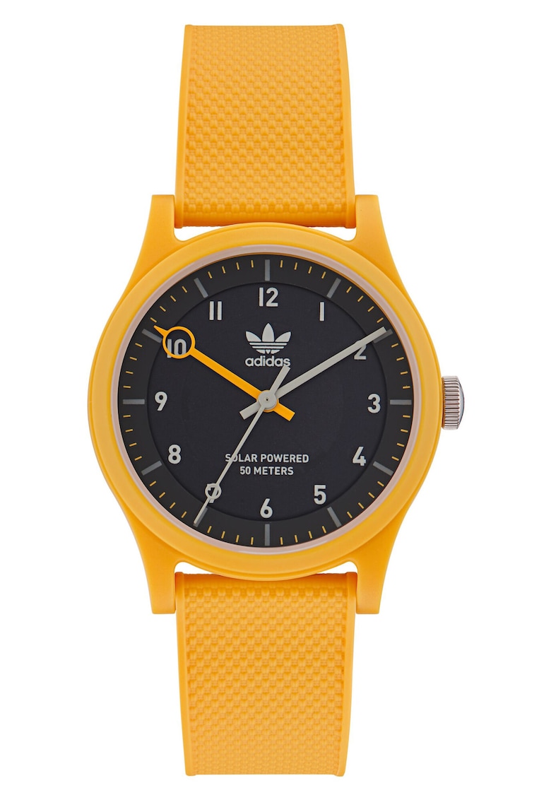 Ceas barbatesc PROJECT ONE - galben - curea silicon - rezistent la apa 5 ATM