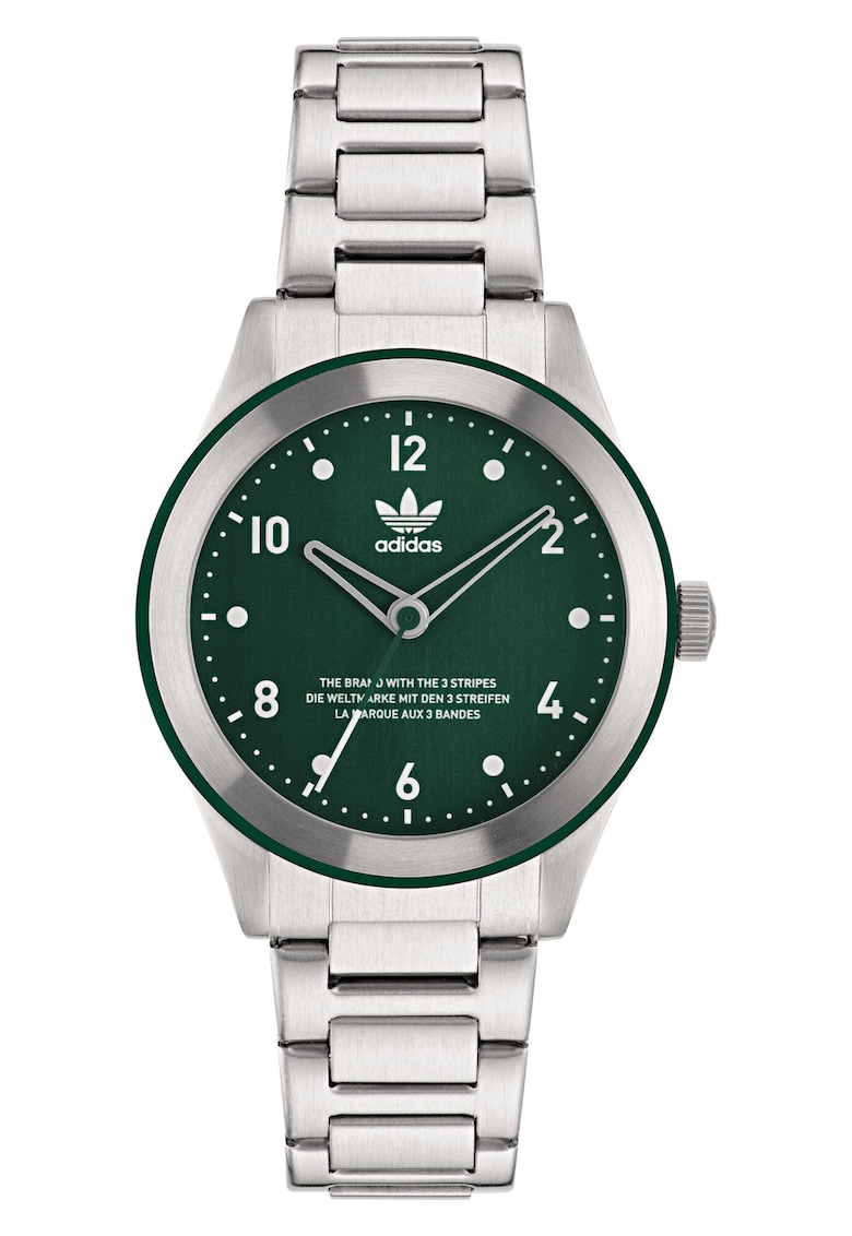 Ceas barbatesc CODE THREE - inox - argintiu - cadran verde