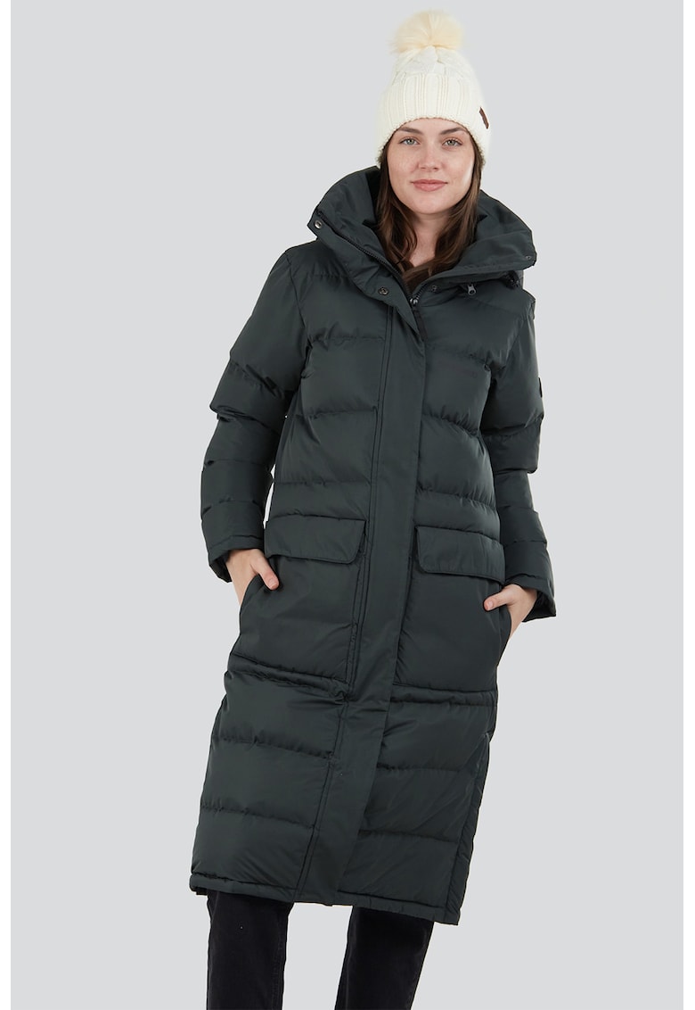 Geaca lunga matlasata cu vatelina si gluga Sabina