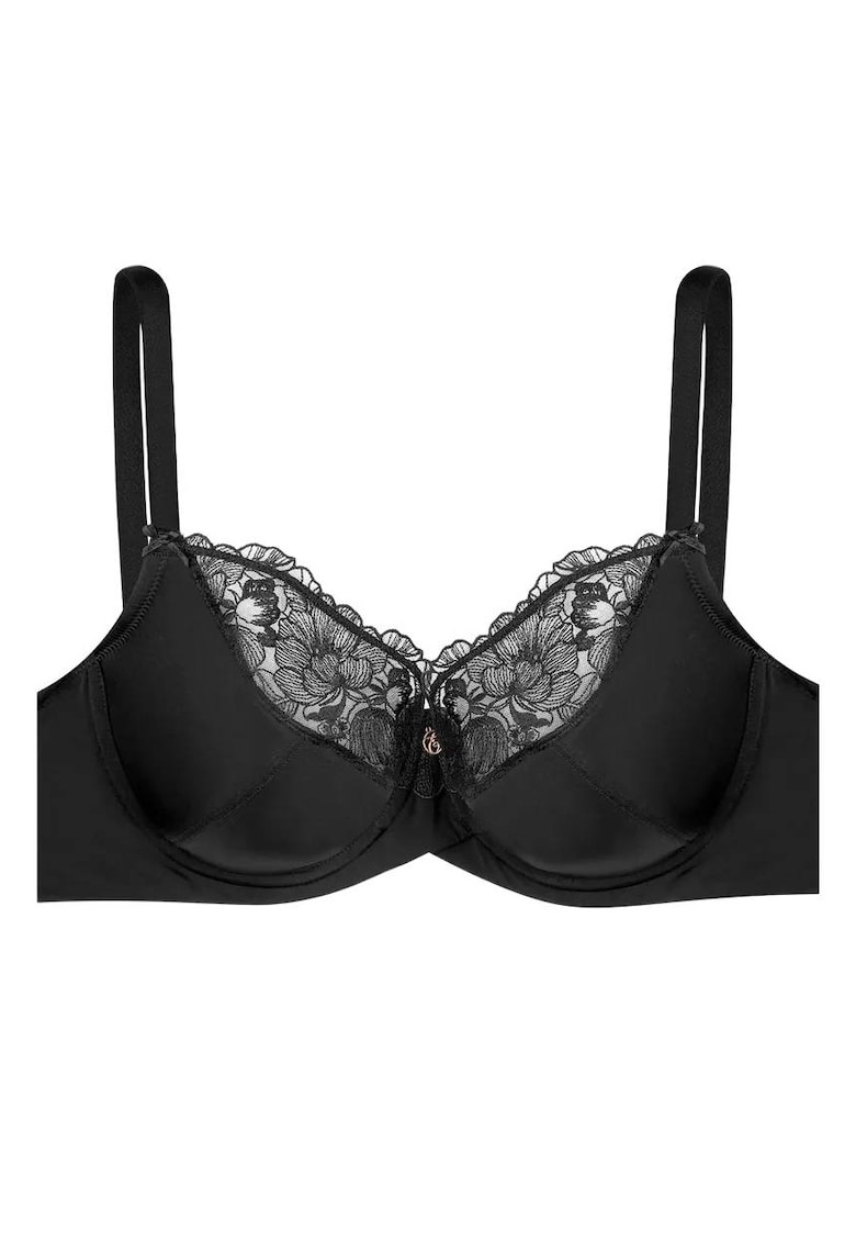 Sutien semicaptusit -  Bumbac - Model Bethany - Negru