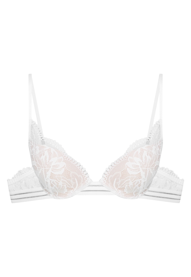 Sutien push-up -  Dantela - Model Outline - Alb