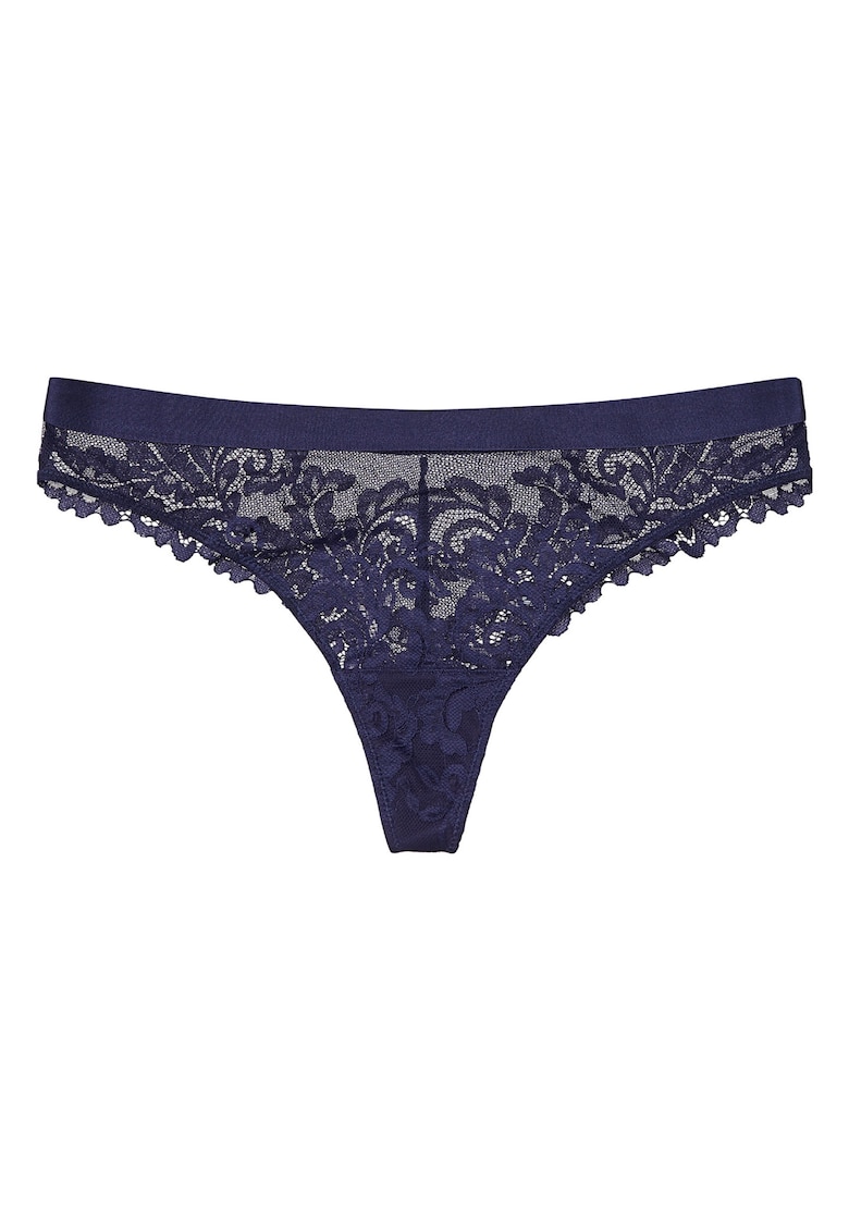 Chiloti tanga Lynn -  Dantela - Bleumarin