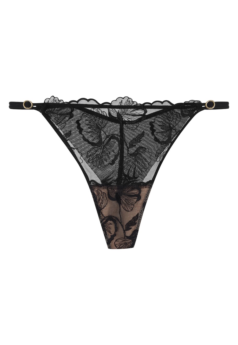 Chiloti tanga dama Ophelia -  Dantela - Negru