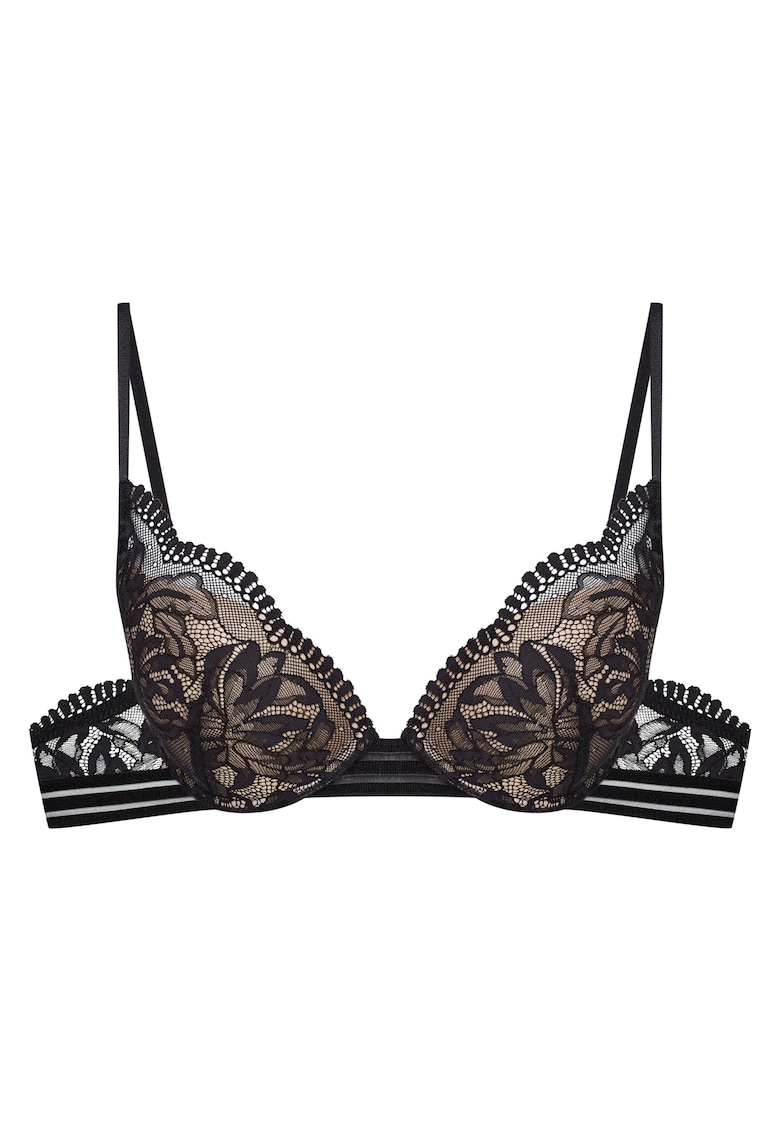 Sutien push-up -  Dantela - Model Outline - Negru