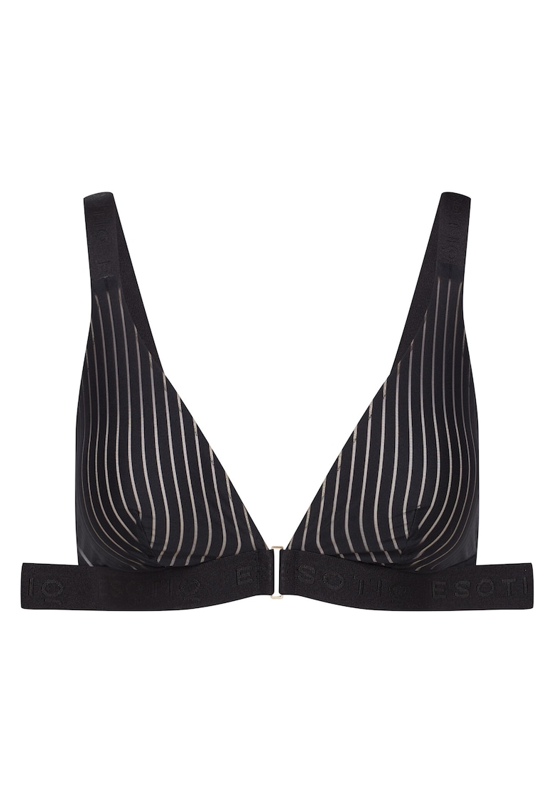 Sutien textil - moale - negru - cu insertii detasabile si elemente aurii - certificat OEKO-TEX