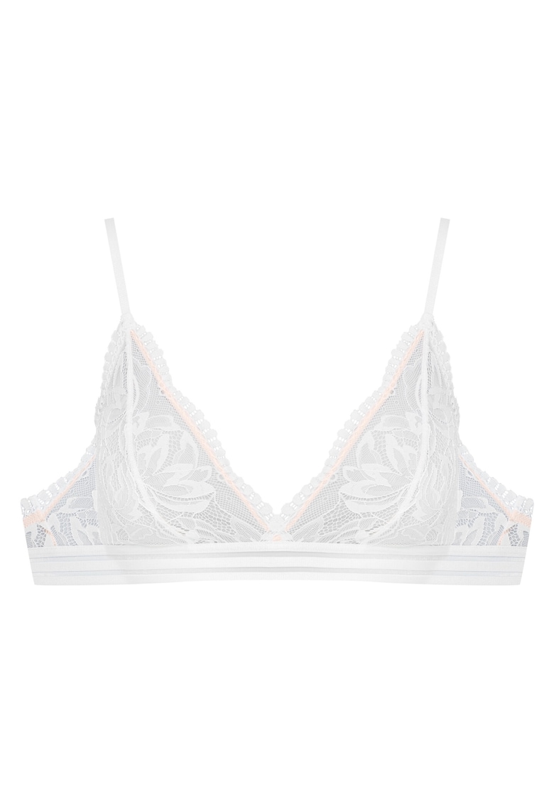 Sutien - Dantela - Model Outline - Cupe triunghiulare - Alb