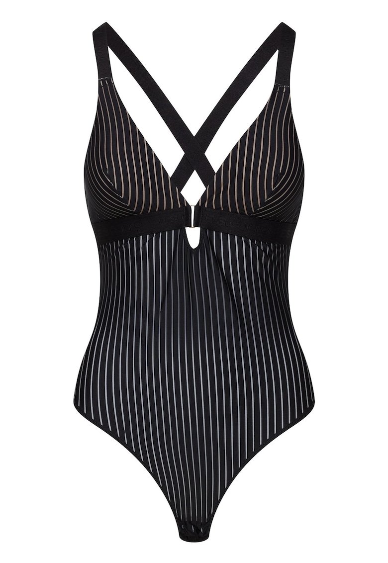 Body dama bumbac negru si auriu