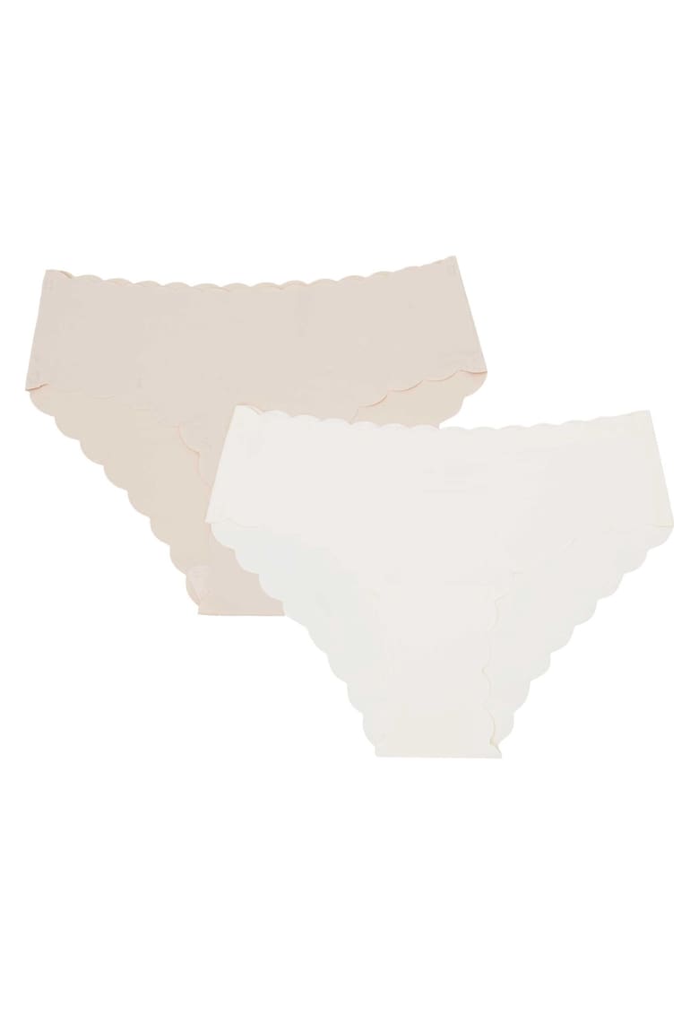 Set 2 perechi de chiloti fara cusaturi Bumbac - Crem