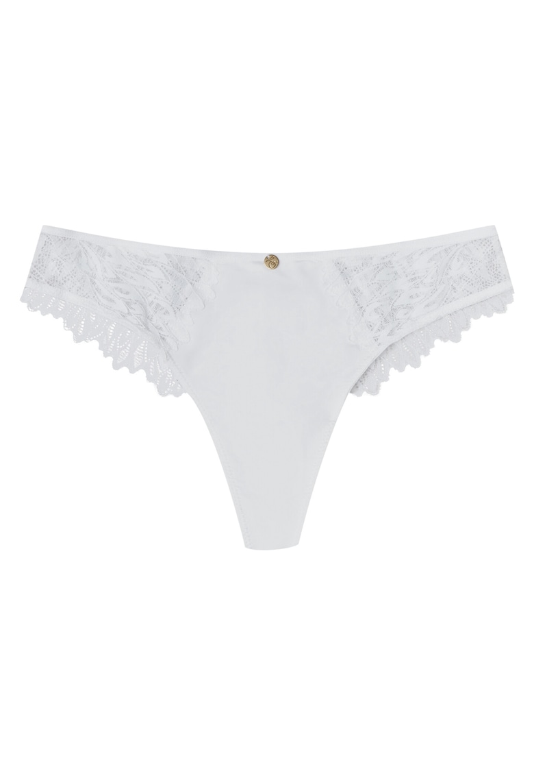 Chiloti tanga dama Ofiel -  Dantela - Alb