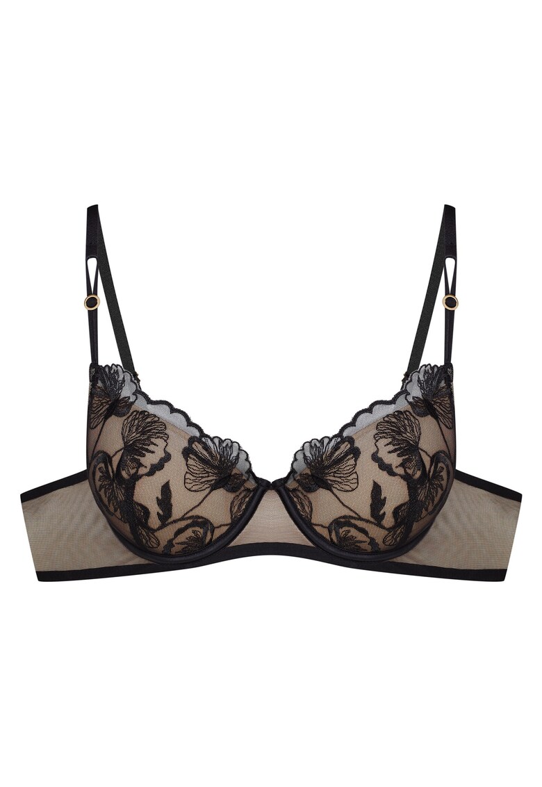 Sutien push-up - Bumbac - Model Ophelia - Negru