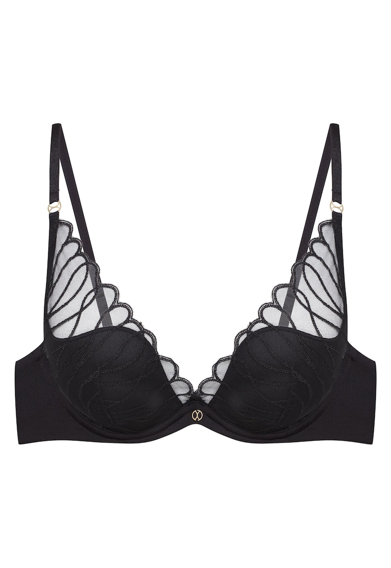 Sutien push-up -  Mesh/Elastan - Model Olyvia - Negru