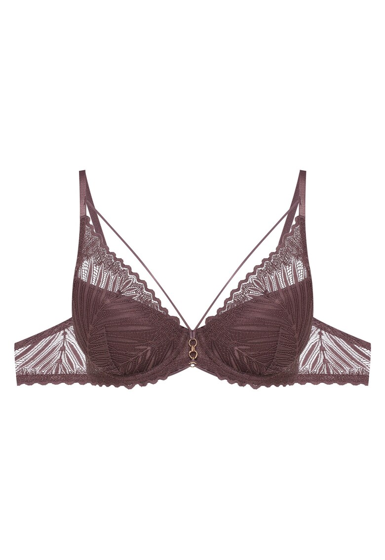 Sutien push-up -  Dantela - Maro inchis