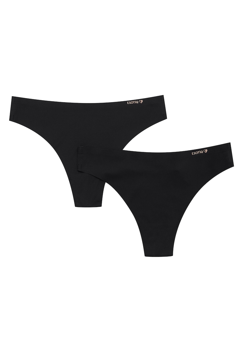 Chiloti tanga dama set de 2 perechi - negru - poliamida - croiala maternitate - Chiloti tanga dama set de 2 perechi - negru - poliamida - croiala maternitate -