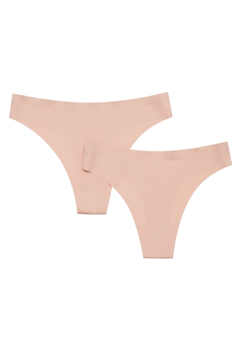 Set 2 perechi de Chiloti tanga Bumbac - Bej