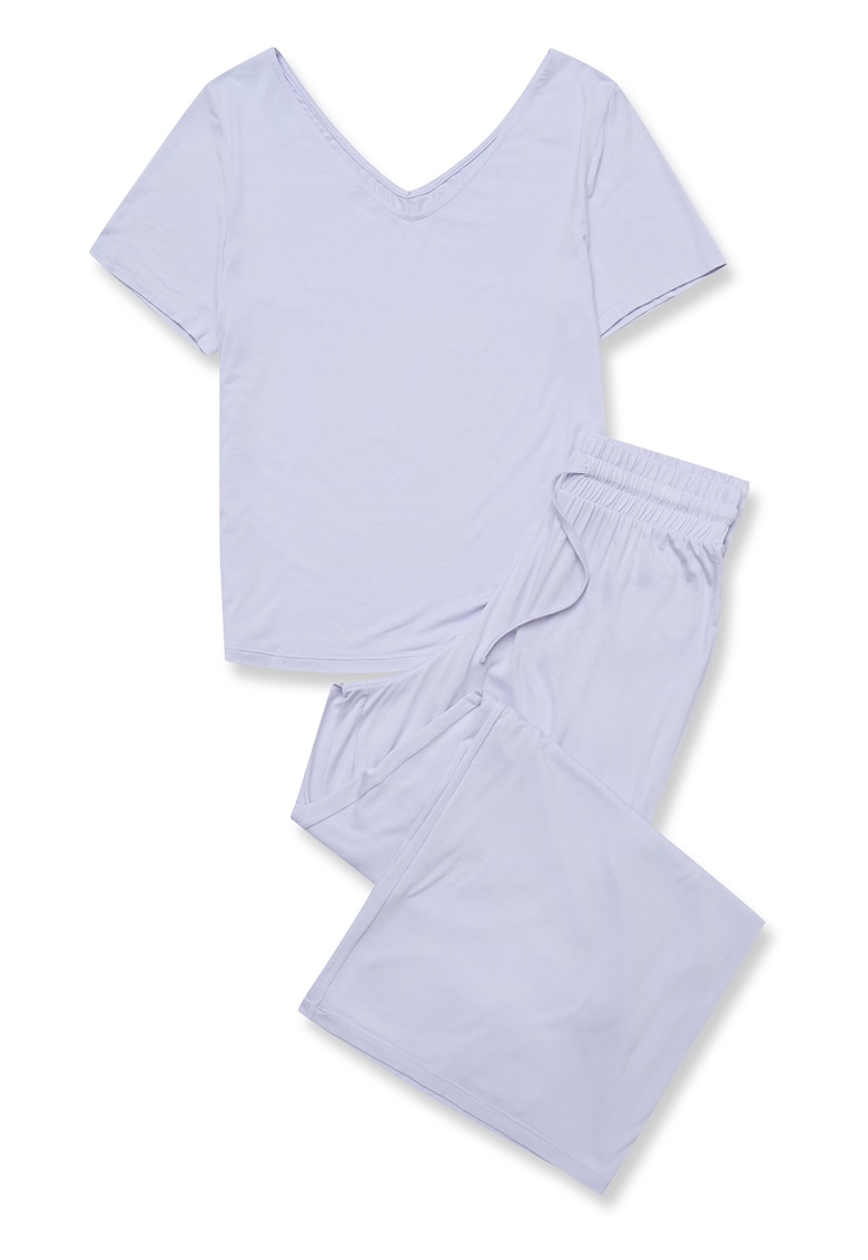 Pijamale de dama tricot gri deschis