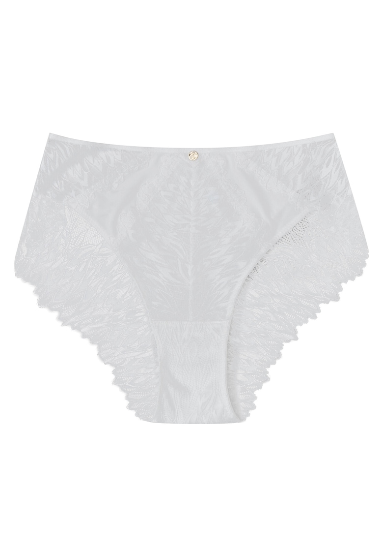 Chiloti dama Ofiel - Dantela - cu talie inalta - Alb