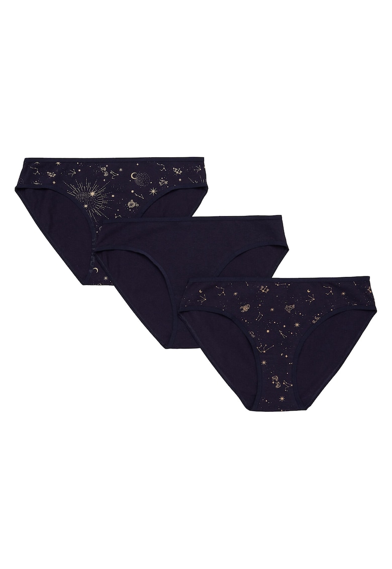 Set 3 perechi de chiloti dama - Bumbac - Negru Set 3 perechi de chiloti dama - Bumbac - Negru