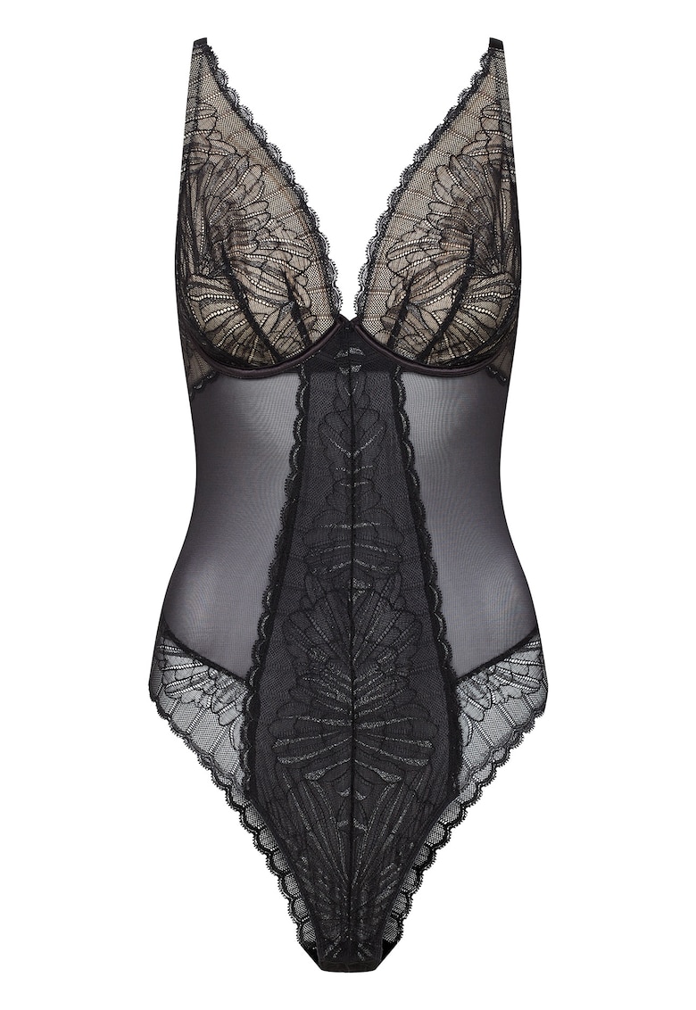 Body dama Oprah - Dantela/Mesh - Negru