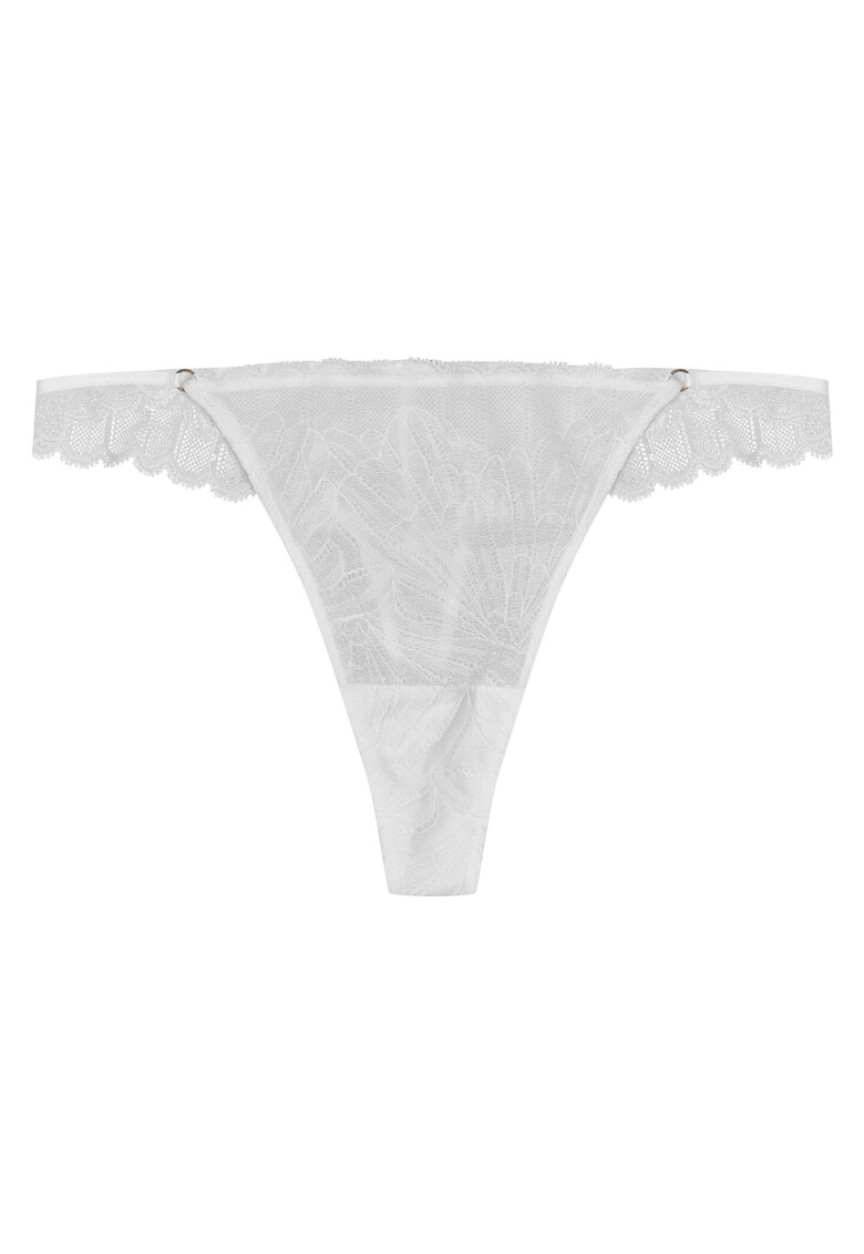 Chiloti tanga dama Oprah - Dantela - Alb