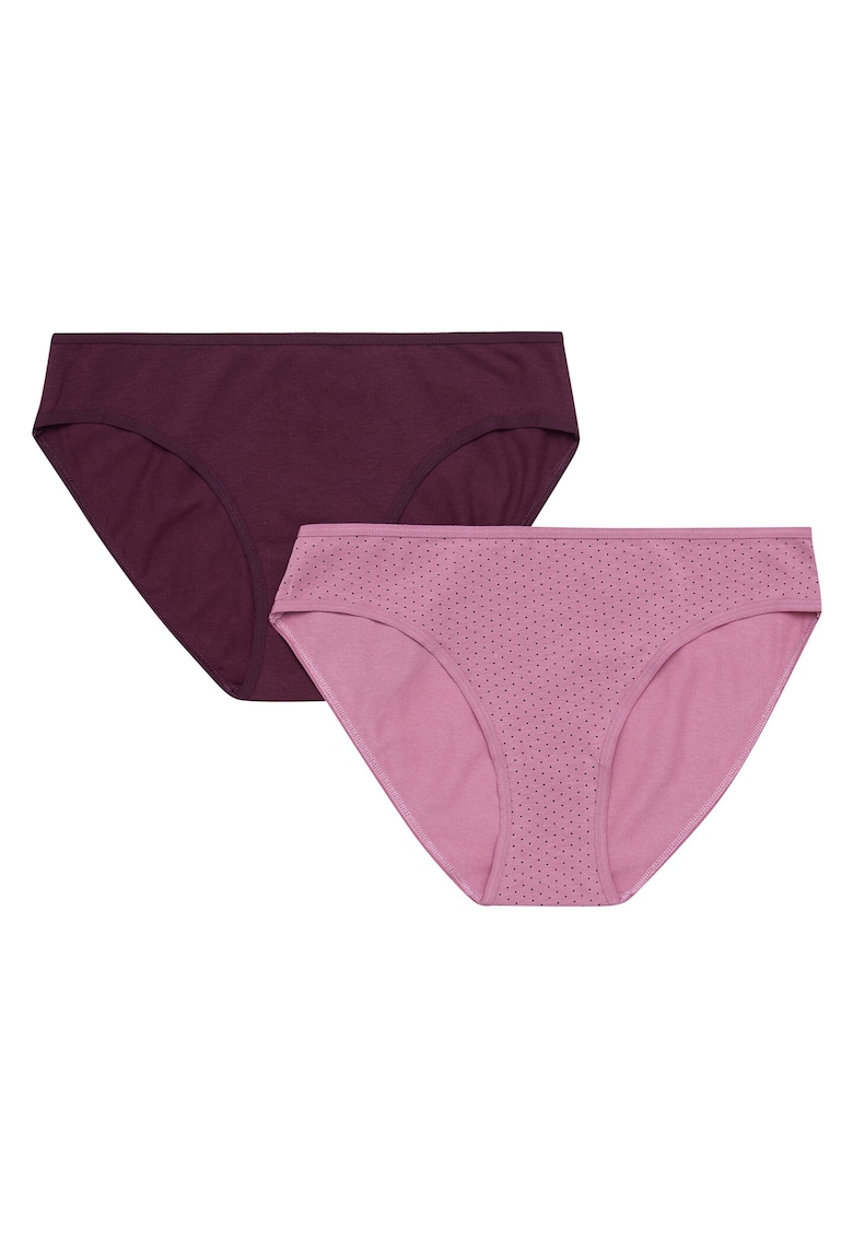 Set 2 perechi de chiloti dama - Bumbac - Mov/Roz
