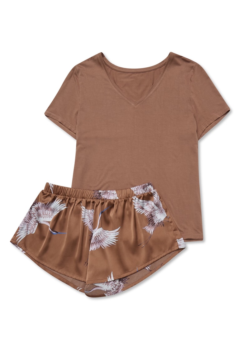 Pijamale de dama viscoza cupru-portocaliu