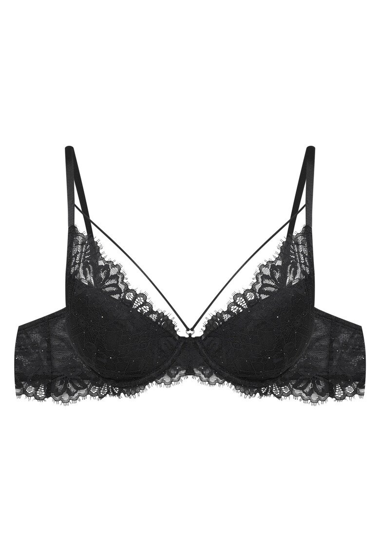 Sutien push-up - Dantela - Model Odie - Negru