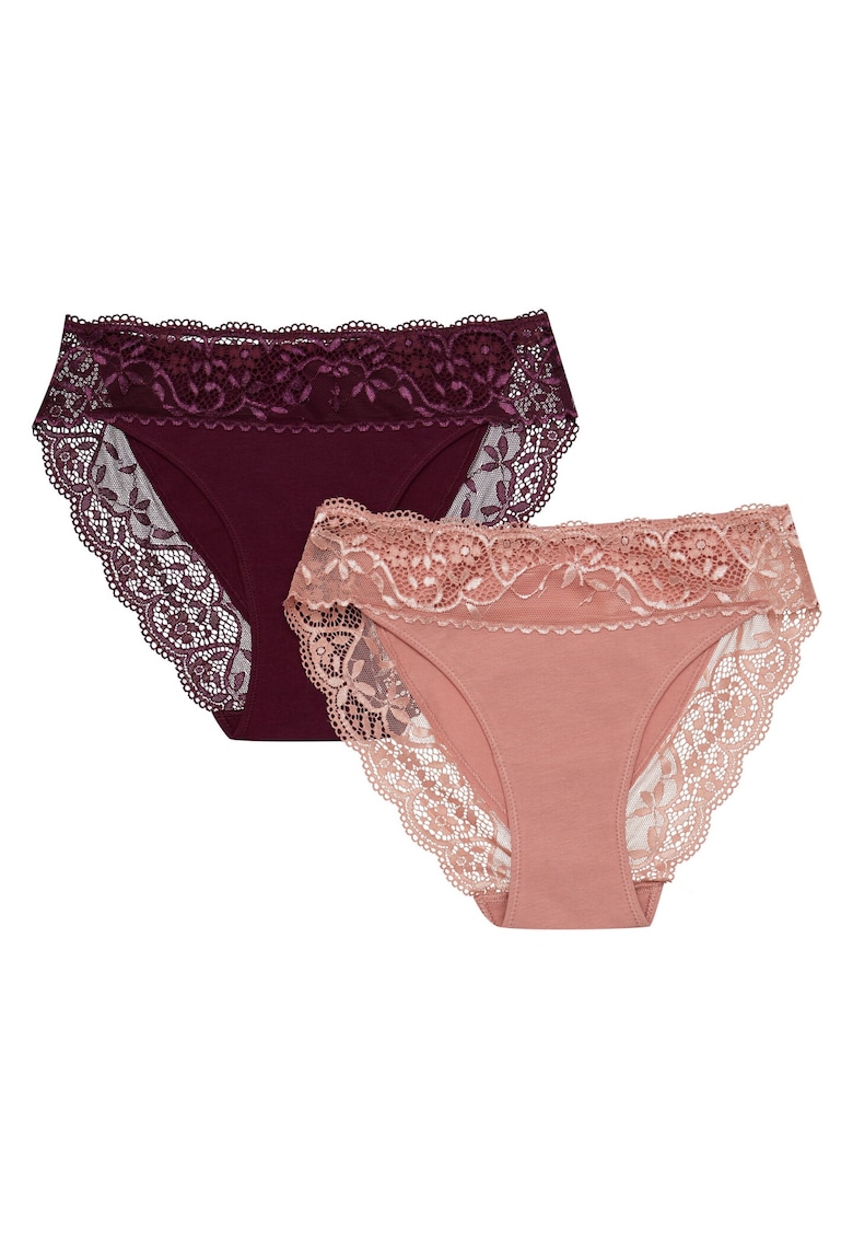 Set 2 perechi de lenjerie intima Bumbac -Maro/Roz