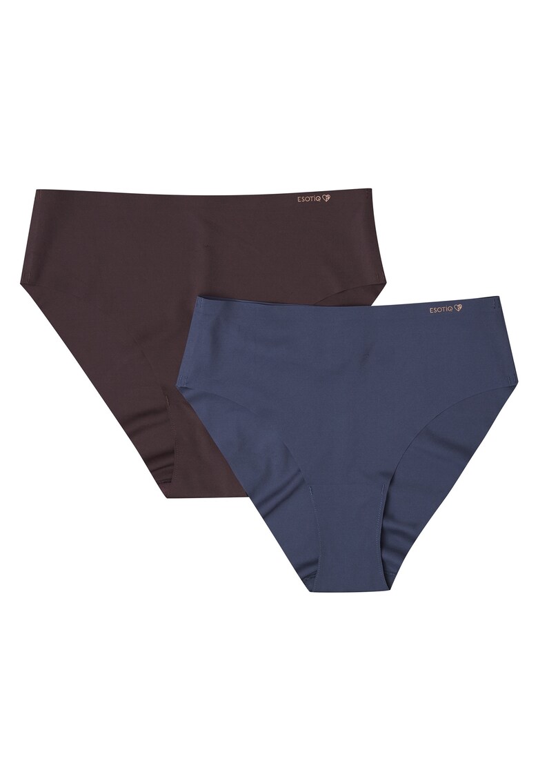 Set 2 perechi chiloti dama poliamida - bleumarin/maro