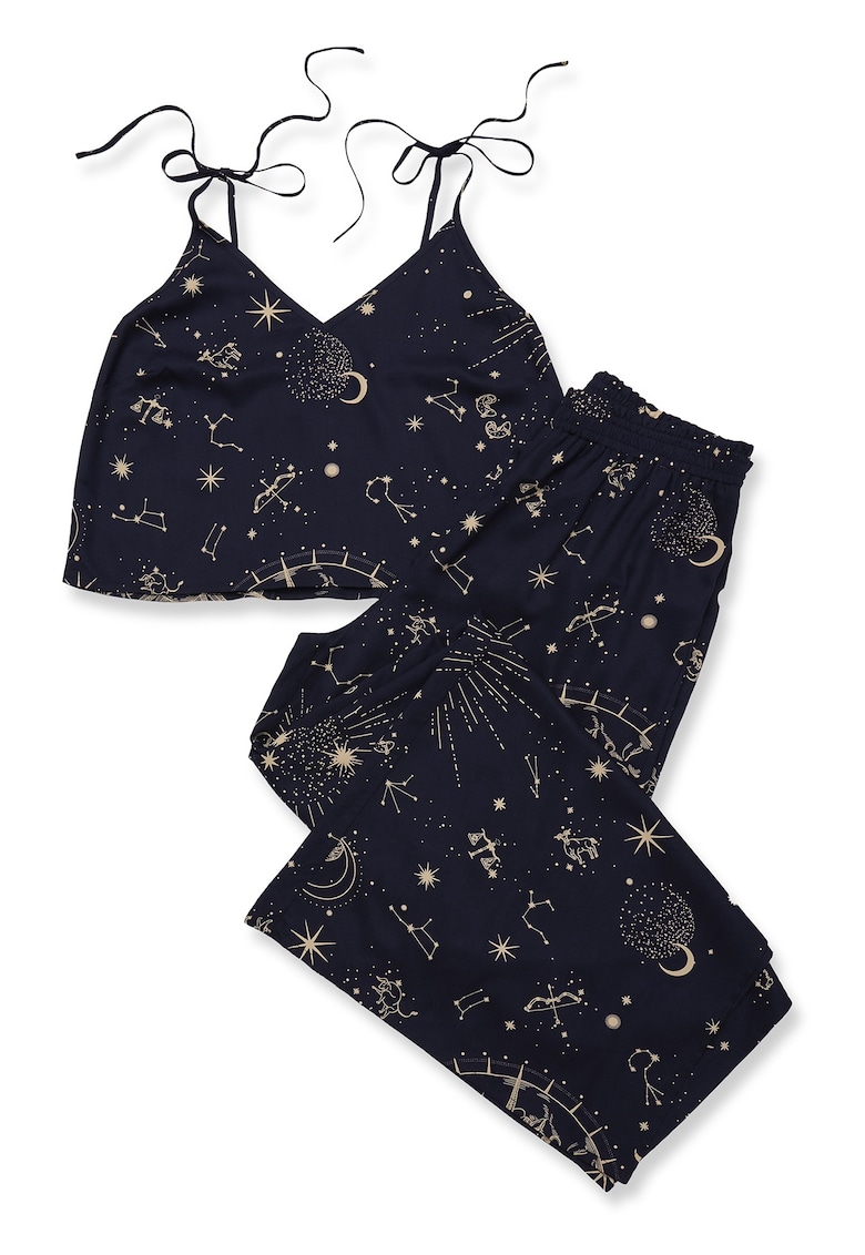 Pijamale de dama viscoza - bleumarin